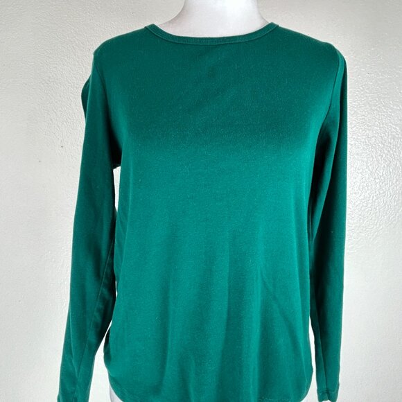 St. John's Bay Womens Crew Neck Long Sleeve T-Shirt, American Green size M - Picture 1 of 8